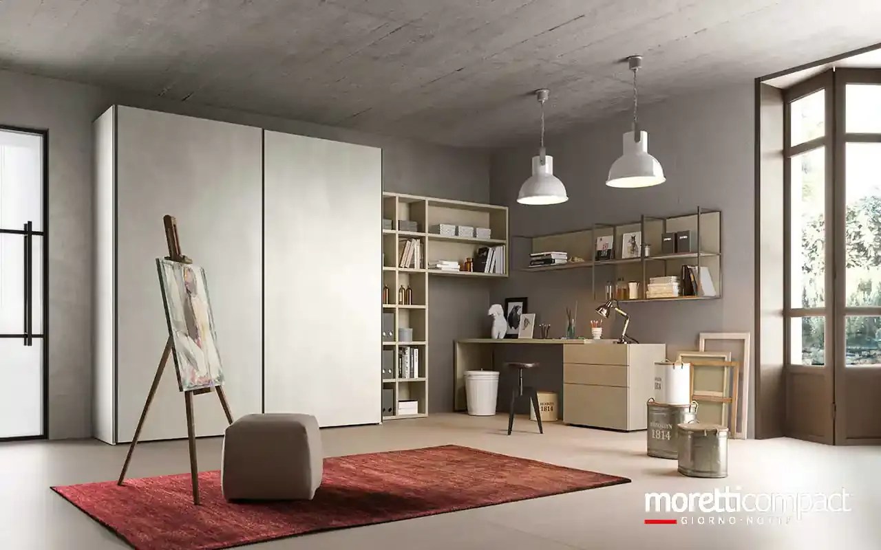 Armadio utility Zenith U463 Moretti Compact con libreria e scrivania