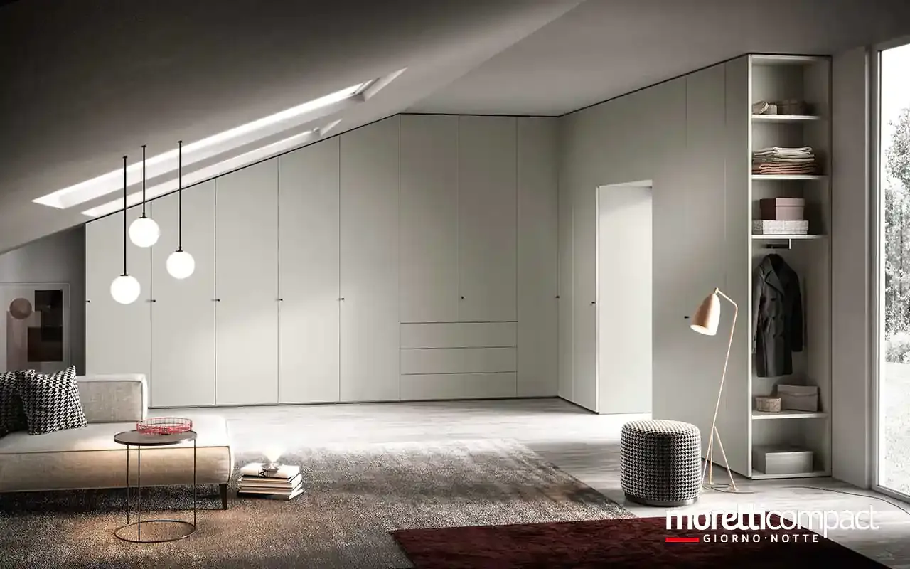 Armadio utility Zenith U467 Moretti Compact mansardato in grigio luce