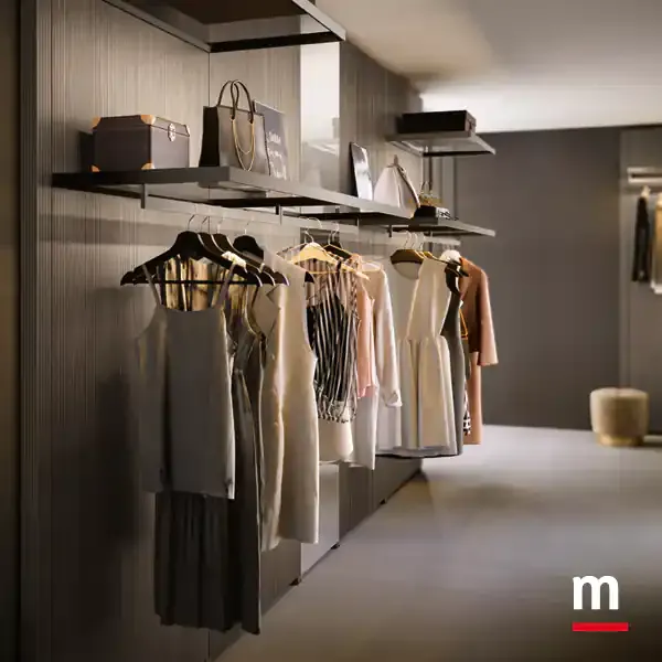 Cabina armadio a cremagliera Omnia G227 Moretti Compact appendiabiti espositivo