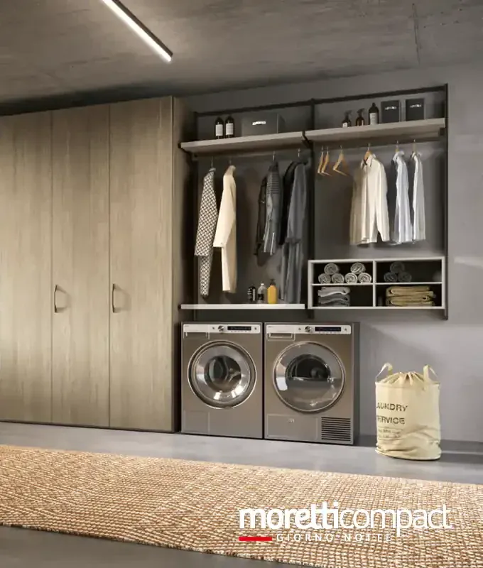 Cabina armadio sospesa Omnia O425 Moretti Compact versione lavanderia