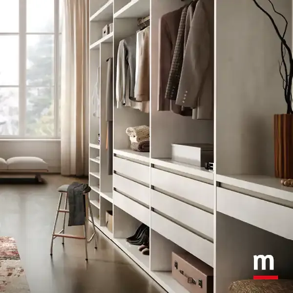 Cabina armadio a moduli Omnia T521 Moretti Compact cassettiere bianche