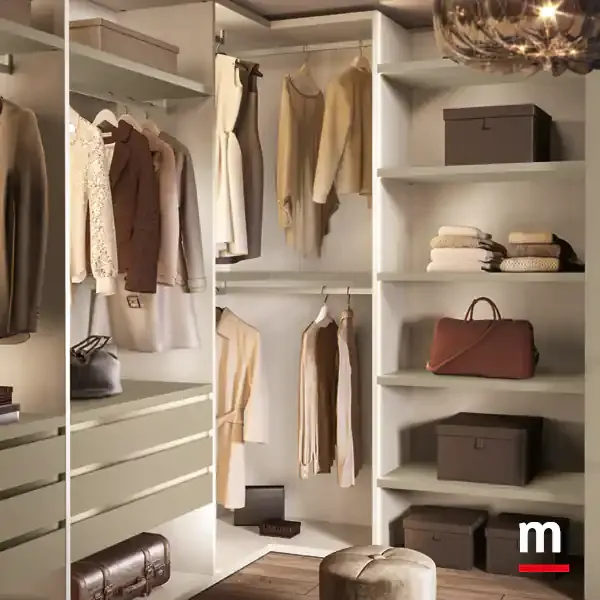 Cabina armadio a moduli Omnia T522 Moretti Compact ripiani e appendiabiti