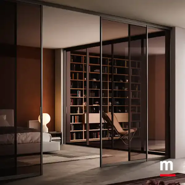 Portale Omnia P622 Moretti Compact ante bronzo aperte