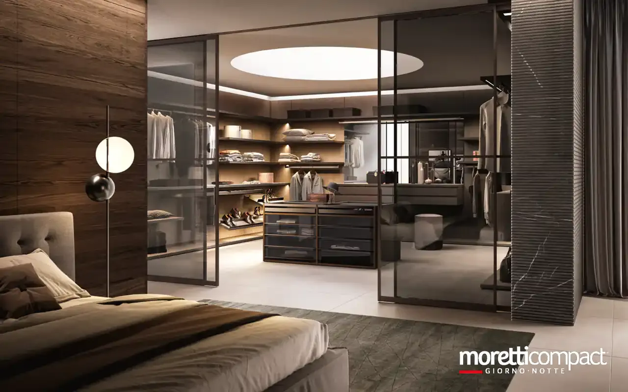 Portale Omnia P623 Moretti Compact in vetro con cabina e isola