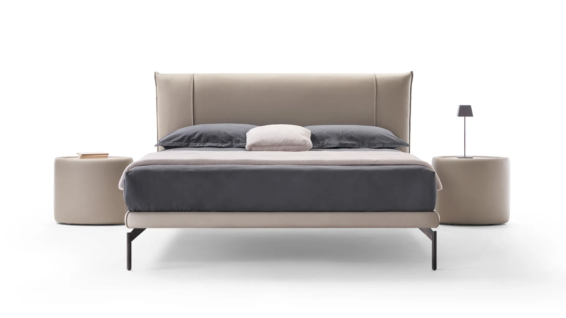 Letto Sakura Rosini grigio con comodini