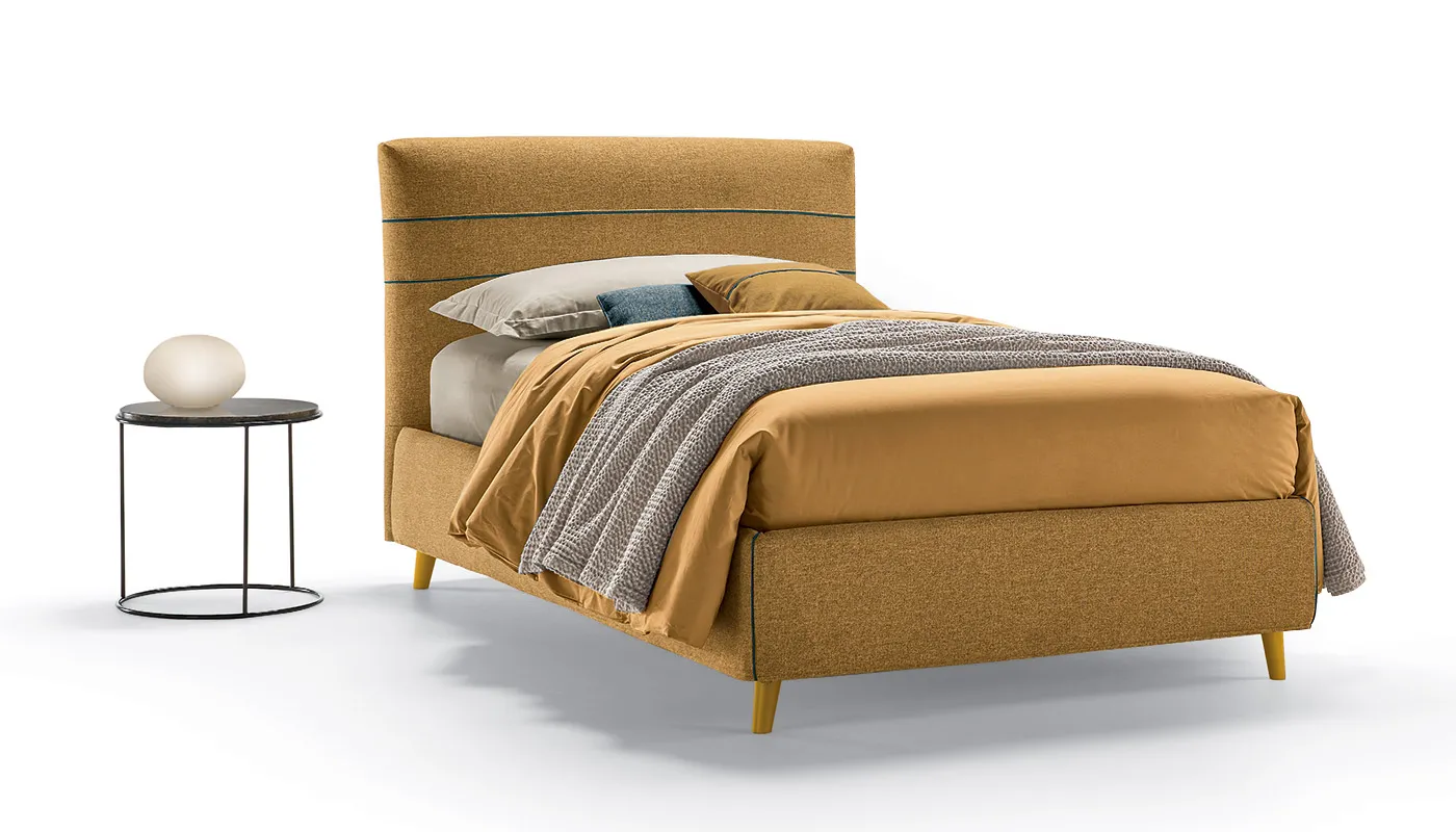 Letto singolo Apollo Rosini giallo senape