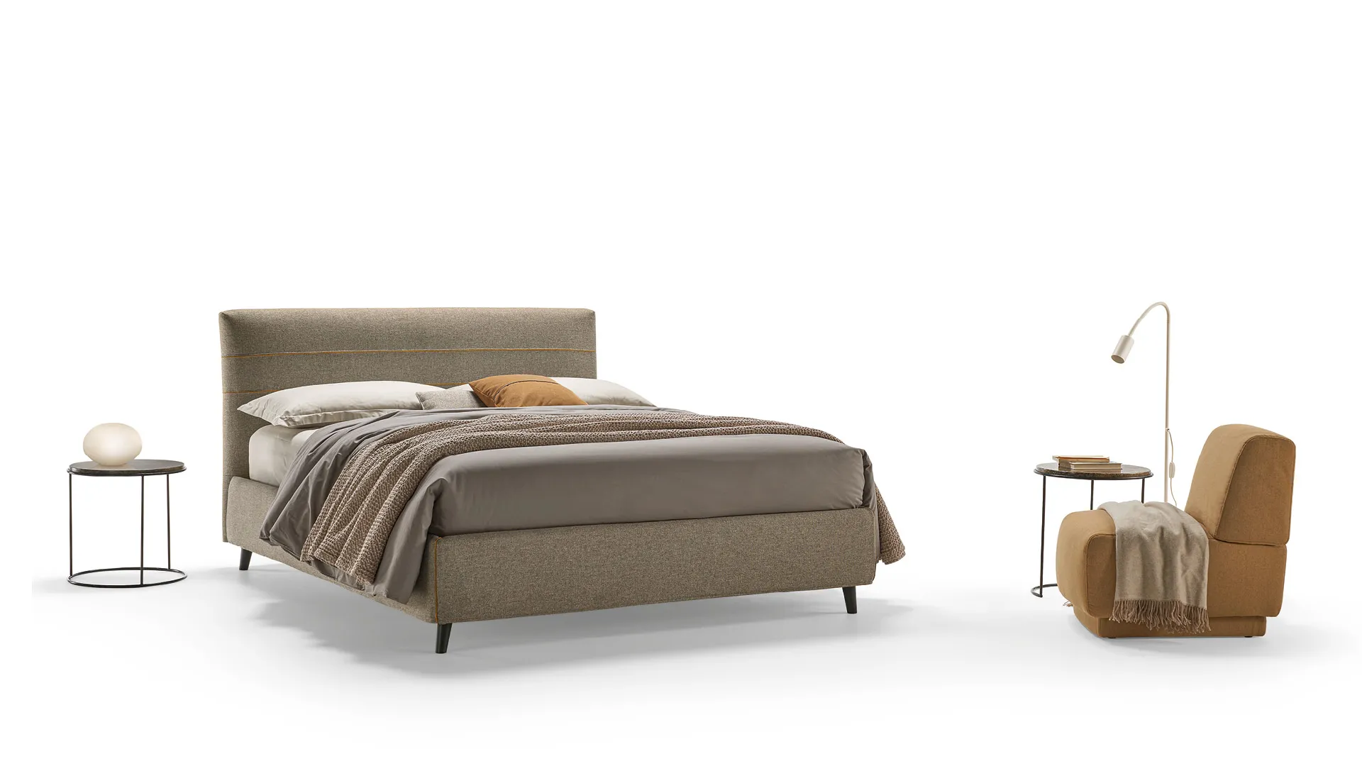 Letto Apollo Rosini chiaro con poltroncina