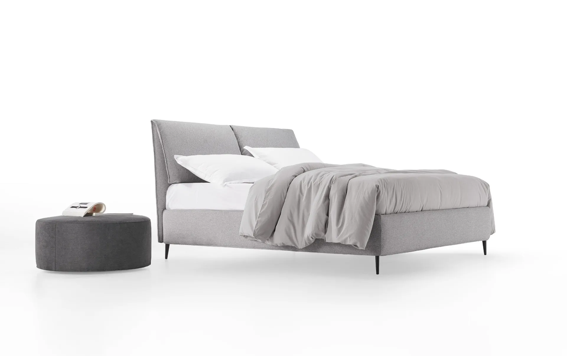 Letto Afaia Rosini grigio con pouf