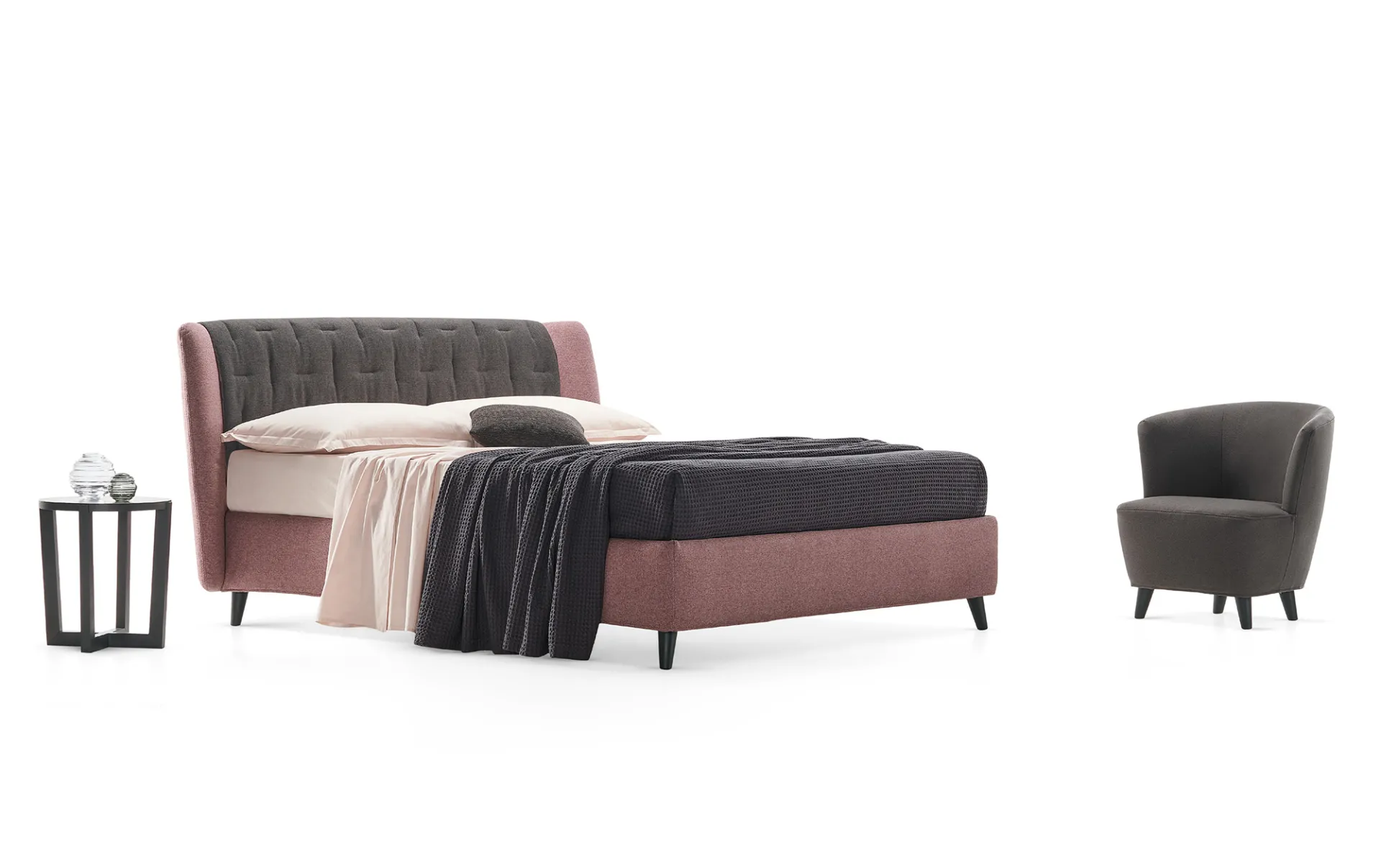 Letto Dafne Rosini rosa con poltroncina