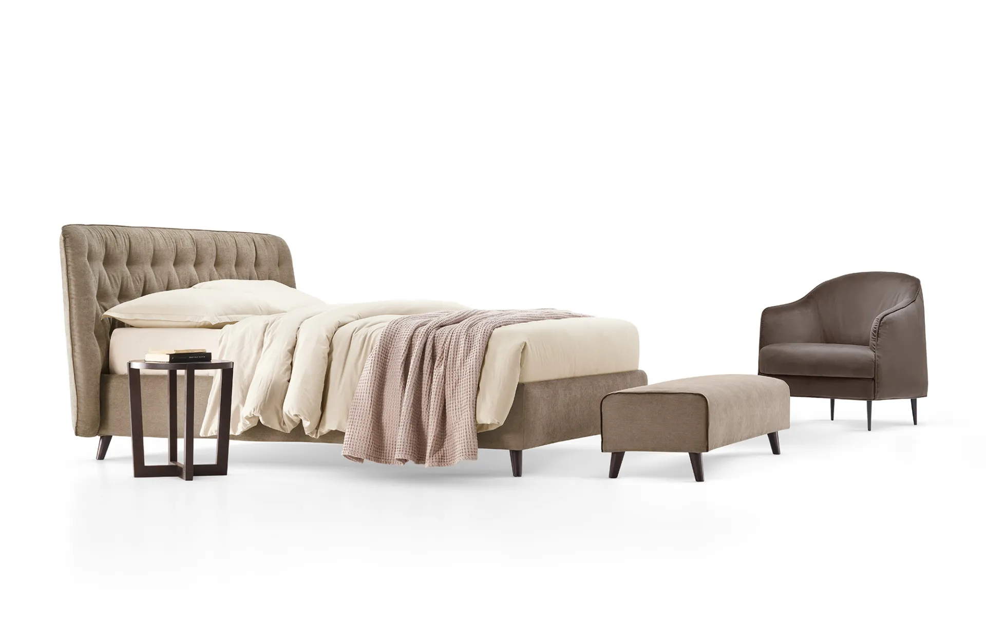 Letto Gea Rosini tortora con poltroncina