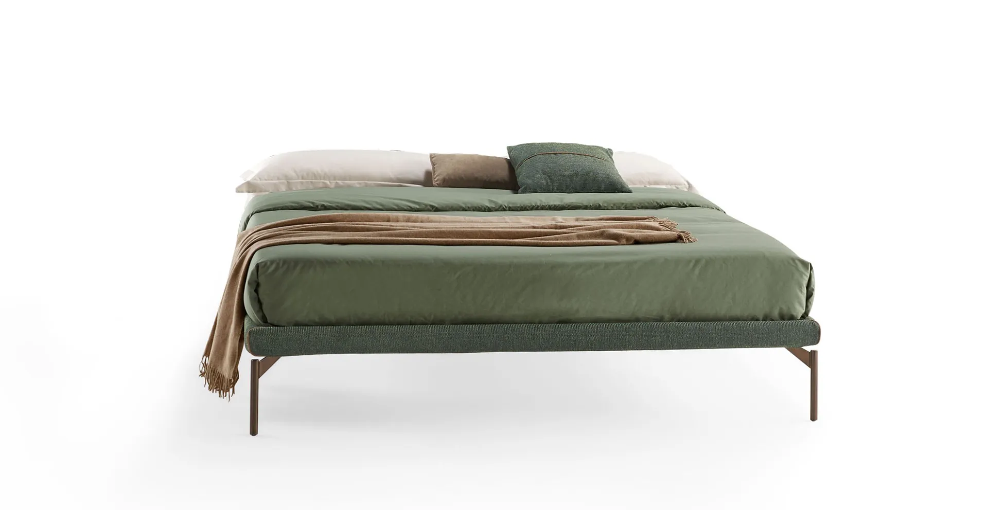 Letto Sommier Rosini verde su piedini