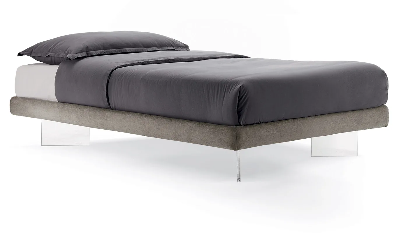 Letto Sommier Rosini grigio su fondo bianco