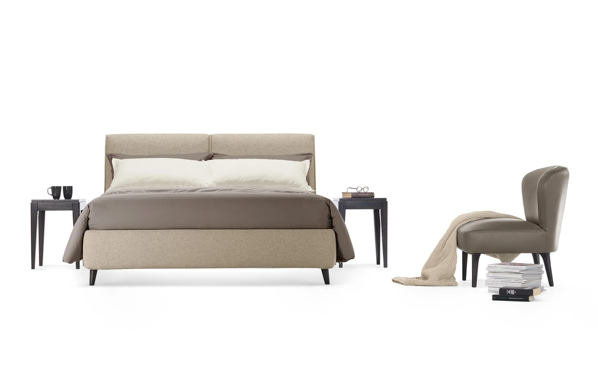 Letto Talia Rosini chiaro con poltroncina