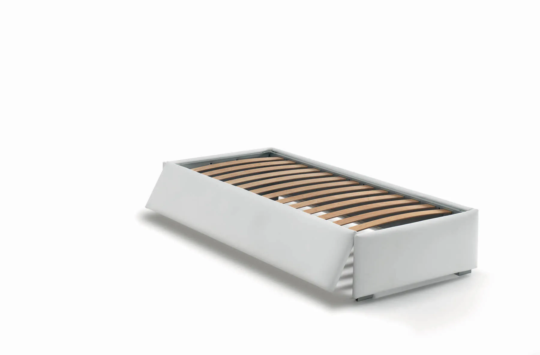 Sommier Sottosopra Samoa scoperto con rete a doghe in legno nella cornice imbottita