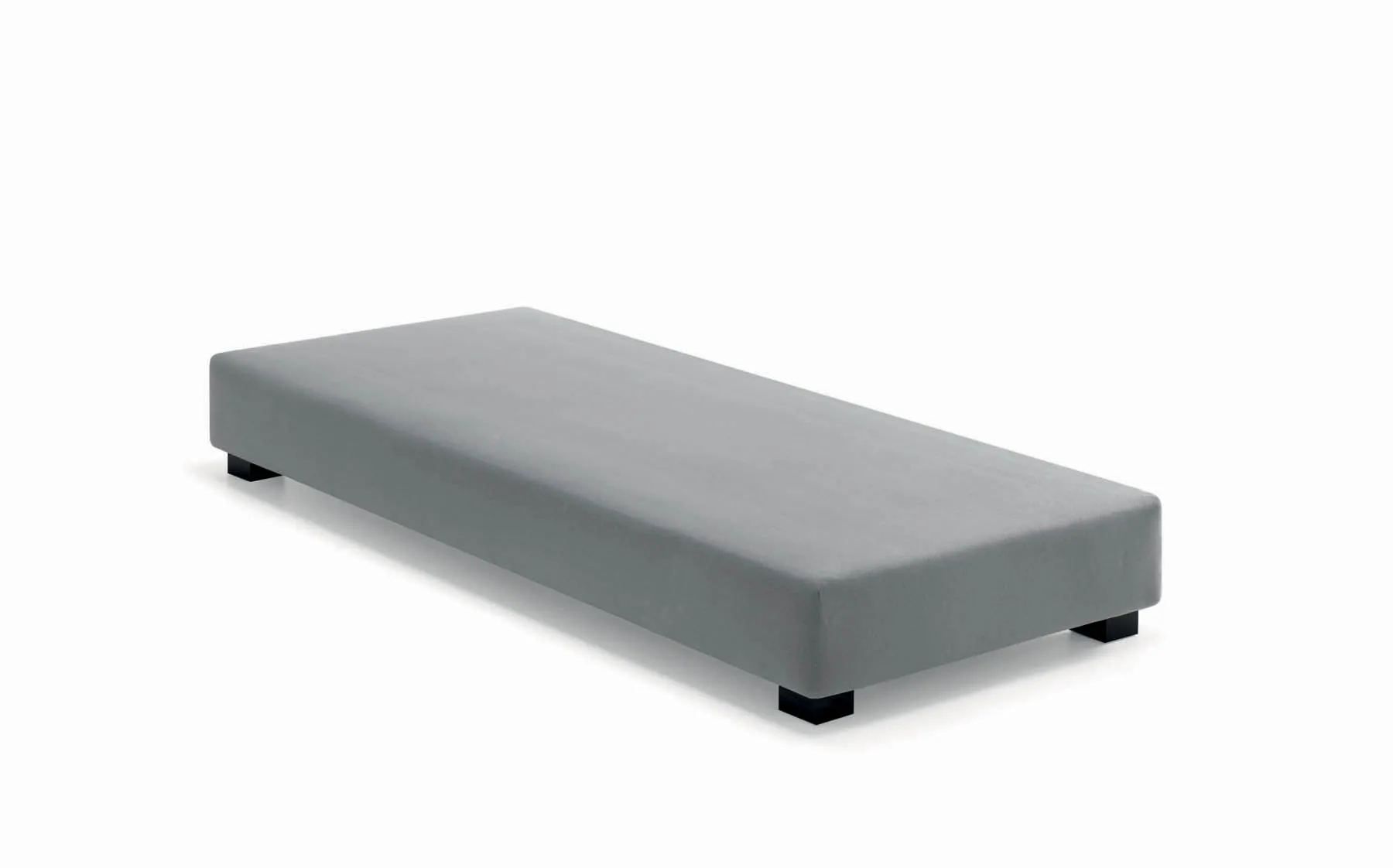 Base letto Sommier Filo con piano Samoa rivestita in grigio, chiusa, su piedini neri