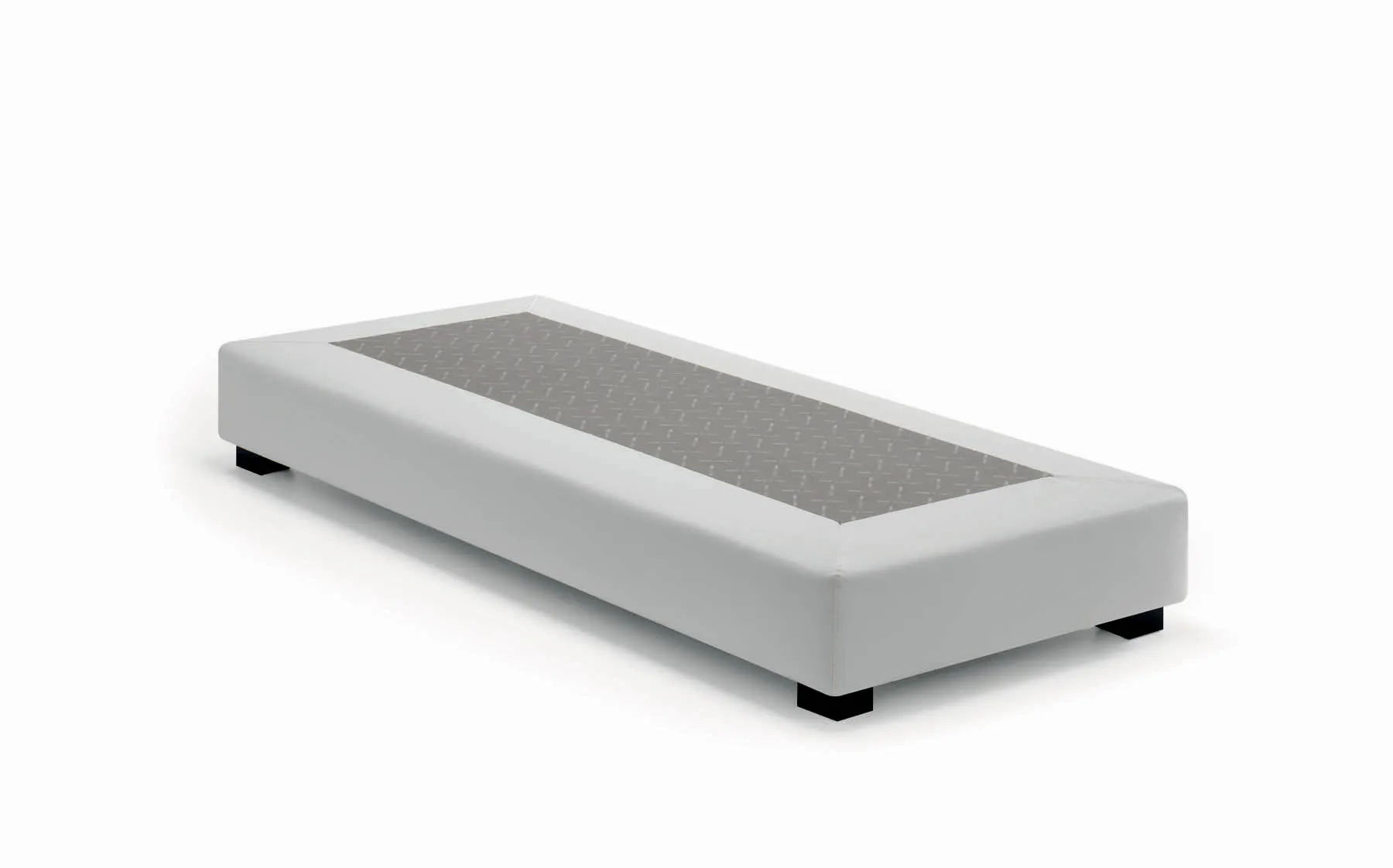 Sommier Filo con piano Samoa con piano grigio incorniciato dal bordo imbottito bianco