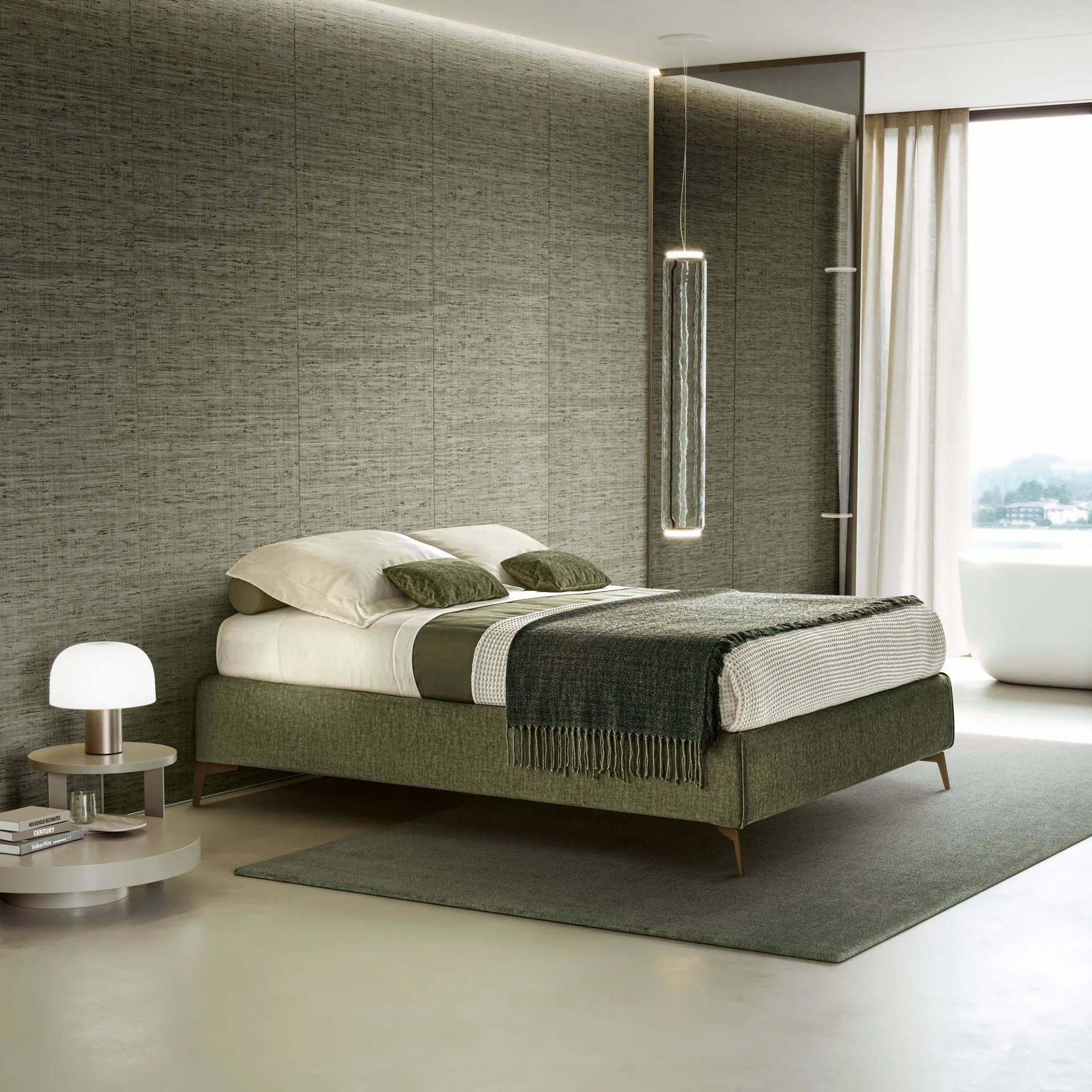 Letto Sommier San Lorenzo senza testata in camera ambientata