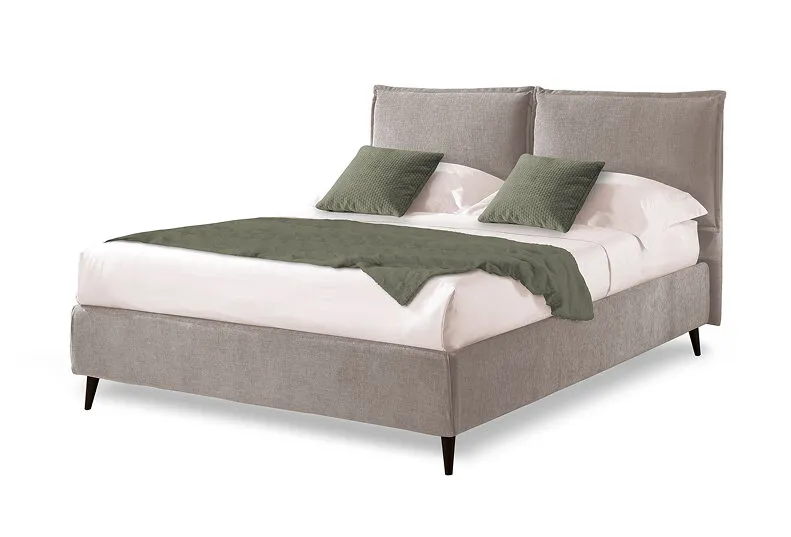 Letto contenitore Arco Easy Sleep San Lorenzo in tessuto con testata a cuscini