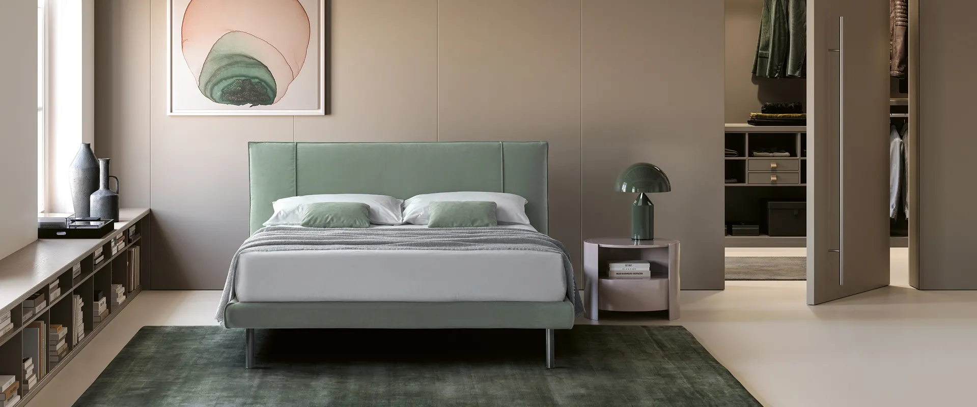 Letto imbottito Armonia San Lorenzo in camera ambientata