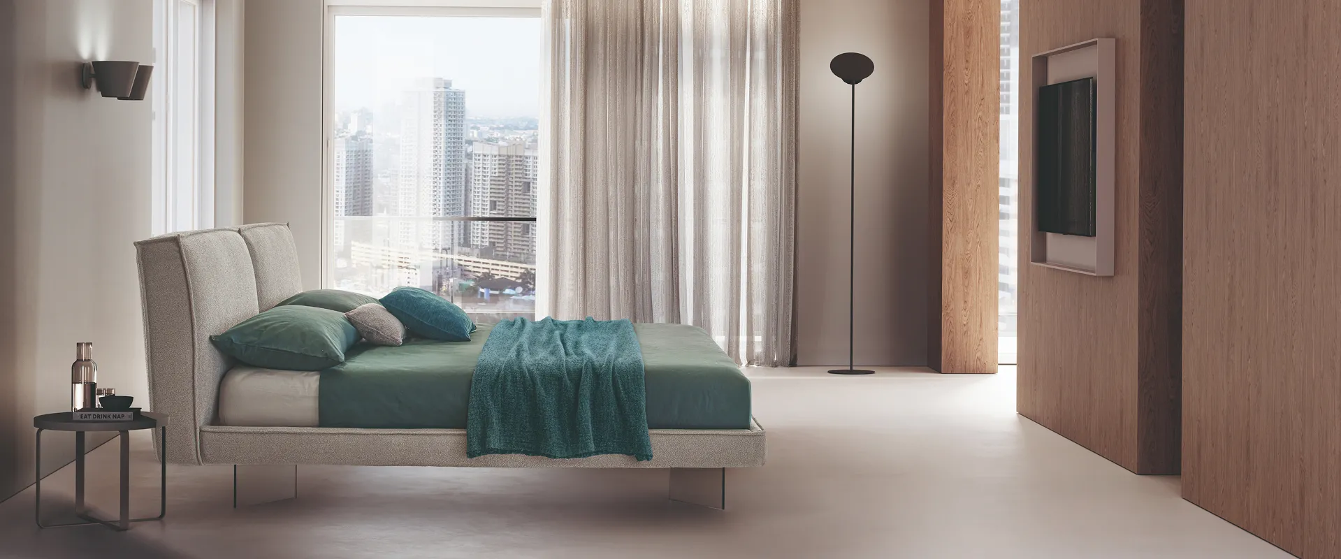 Letto imbottito Oasi San Lorenzo in camera ambientata