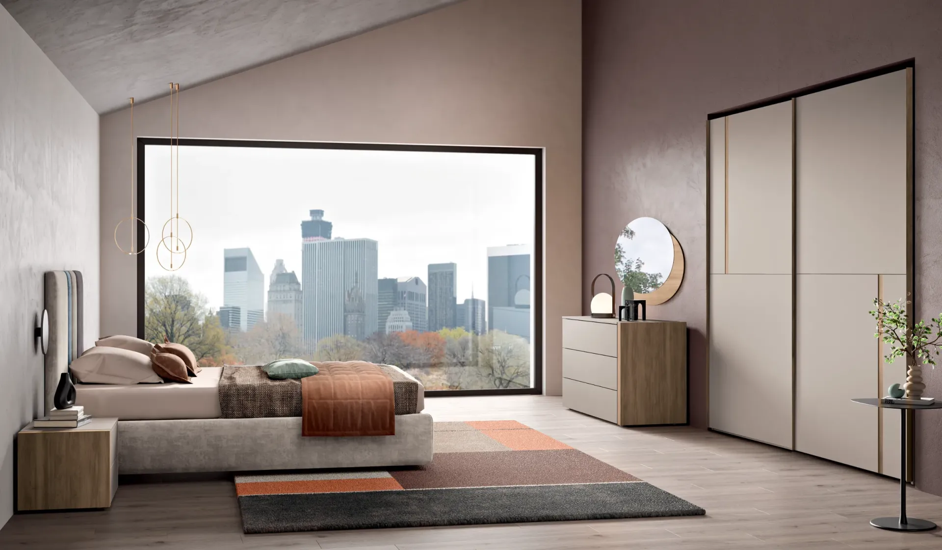 Camera Sky Spar proposta Side con letto basso e grande vetrata