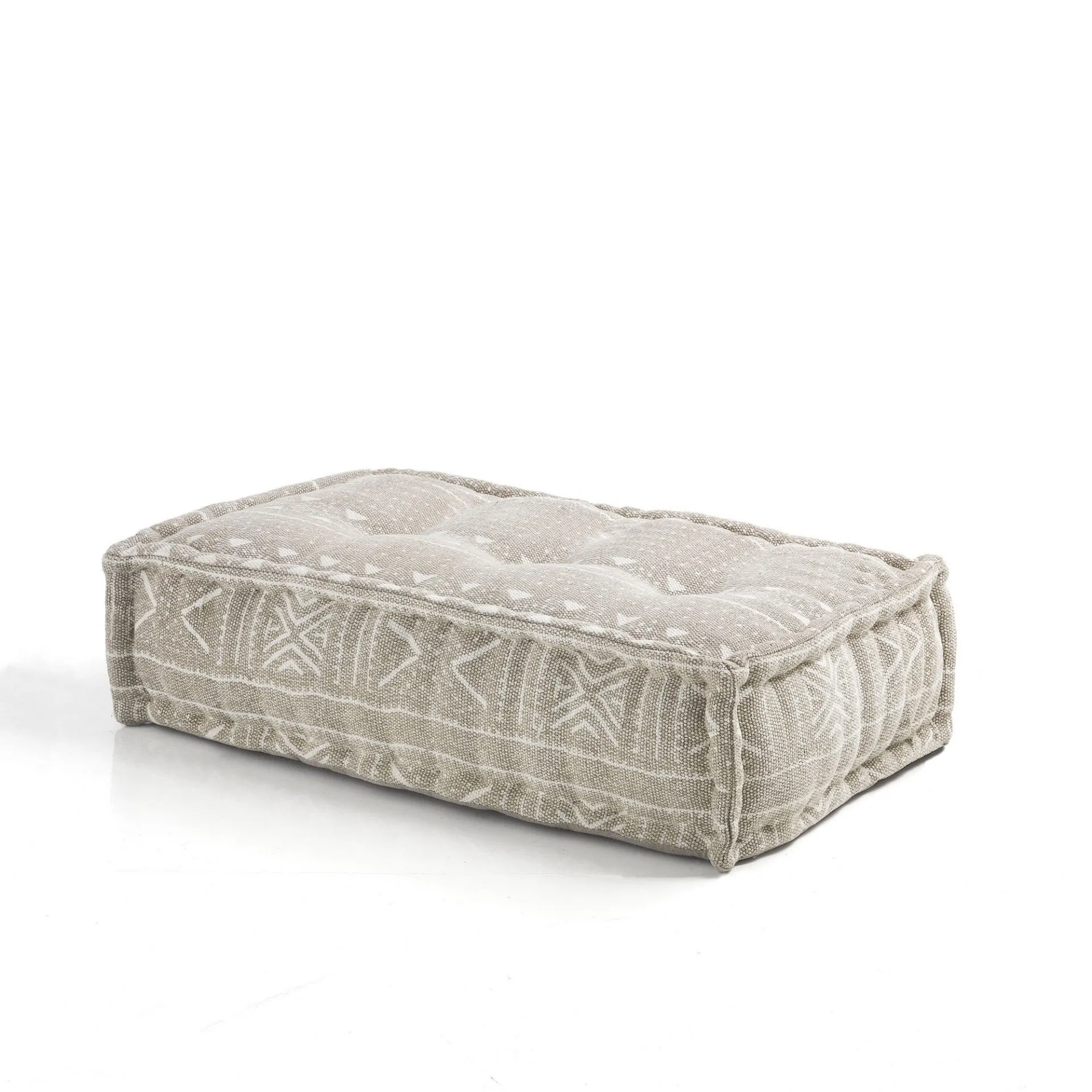 Pouf rettangolare Yara Brown Tomasucci in cotone marrone lavorato a mano