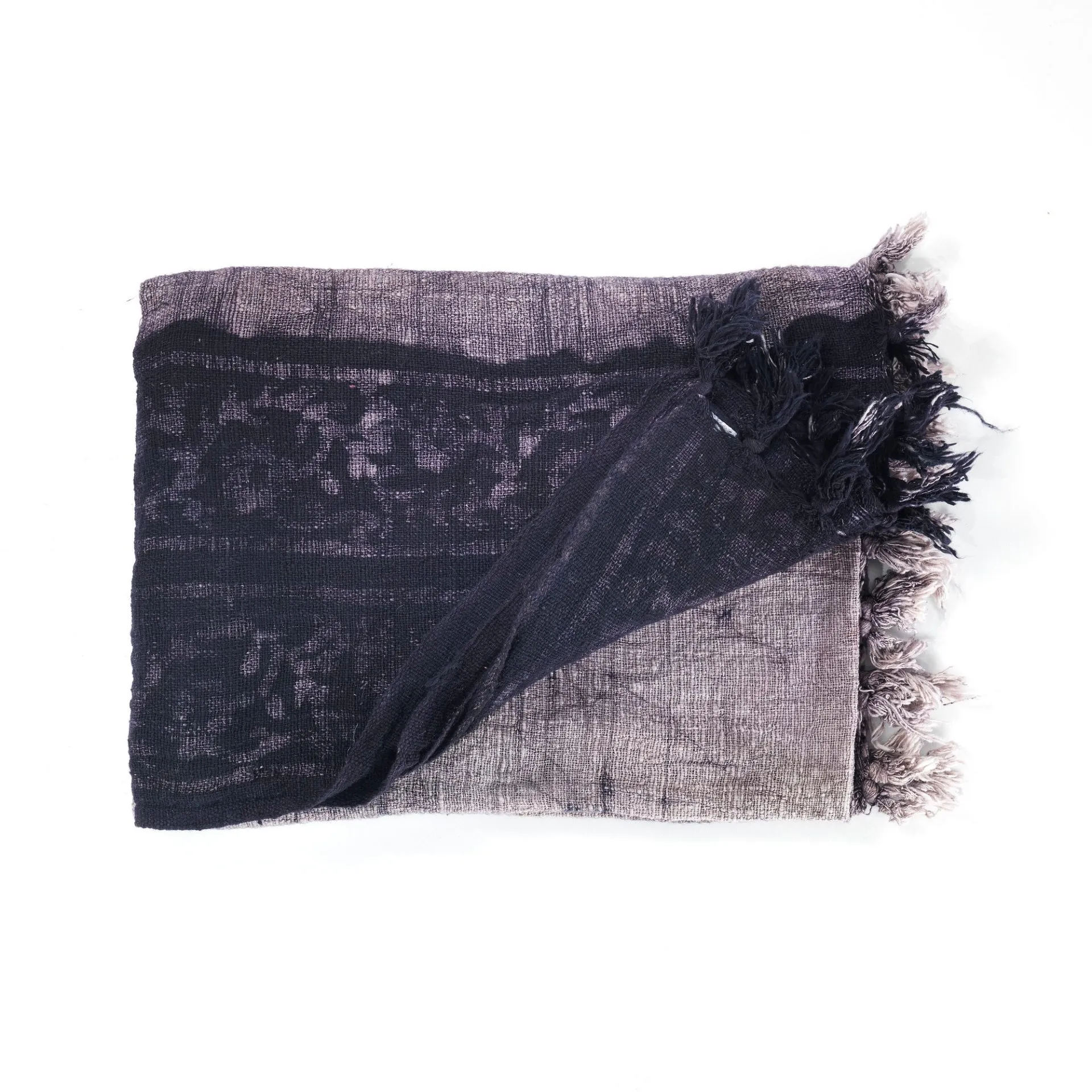 Coperta Yara Black Grey Tomasucci in cotone nero e grigio