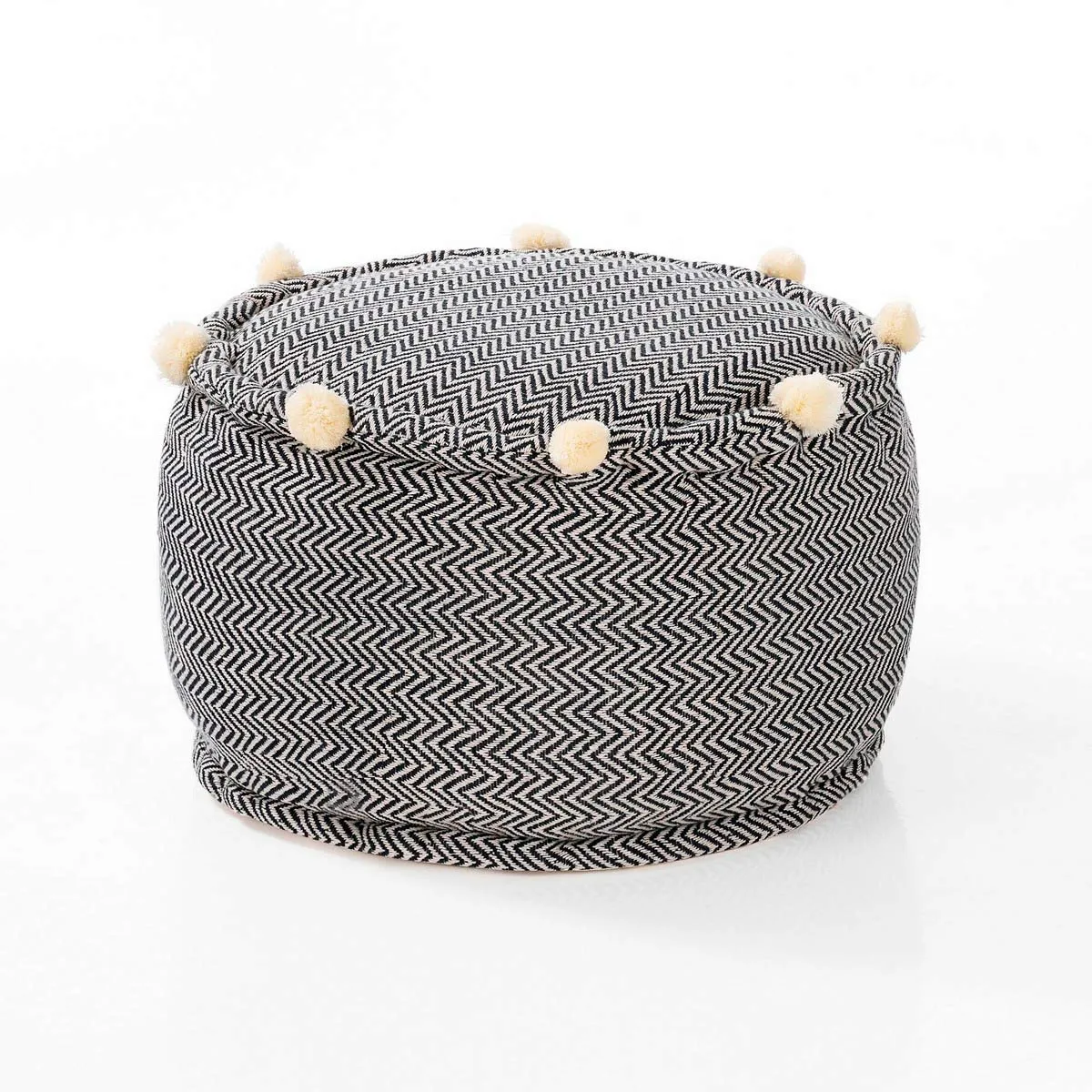 Pouf rotondo Hip Tomasucci in cotone a spina di pesce