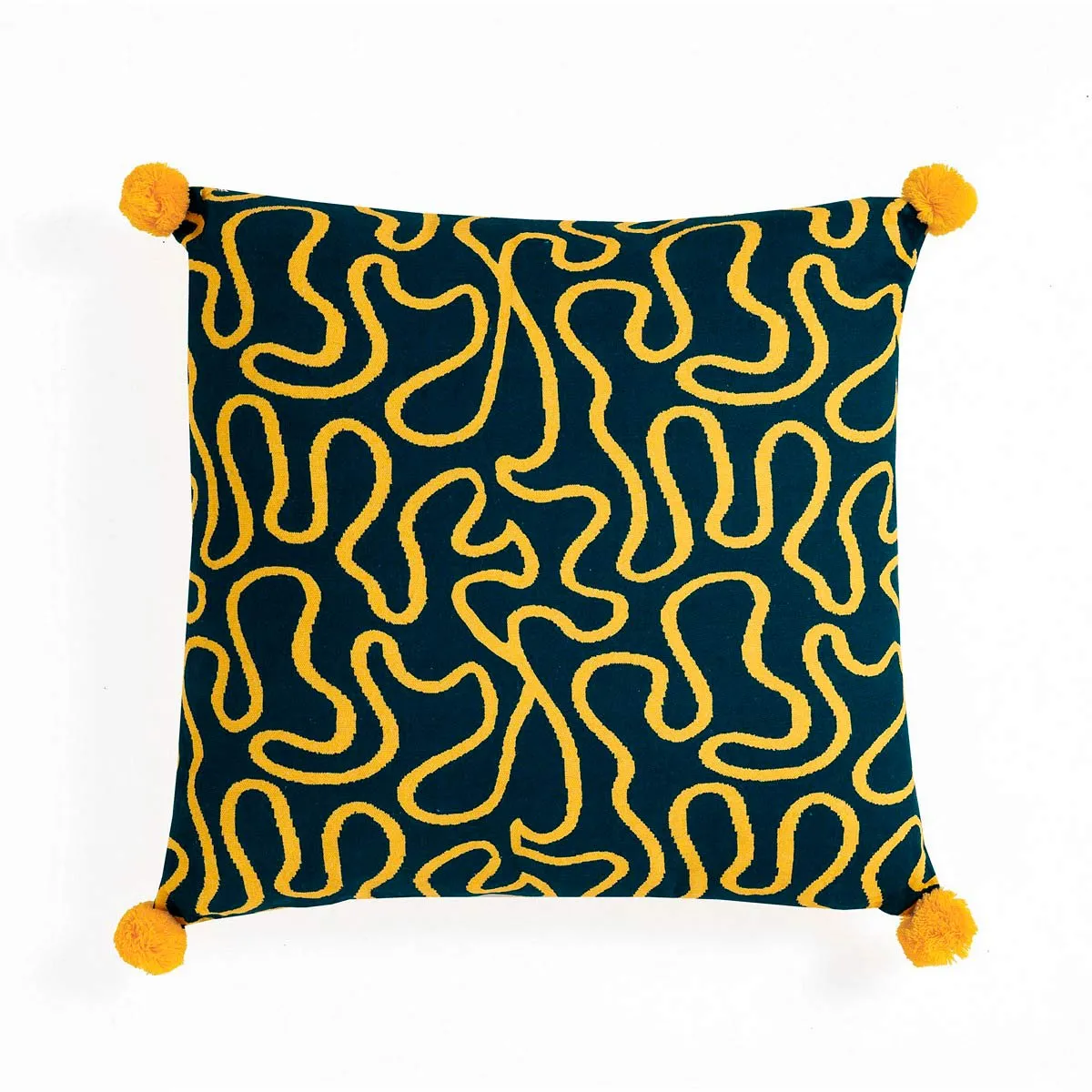 Cuscino Tangle Tomasucci blu con linee chiare