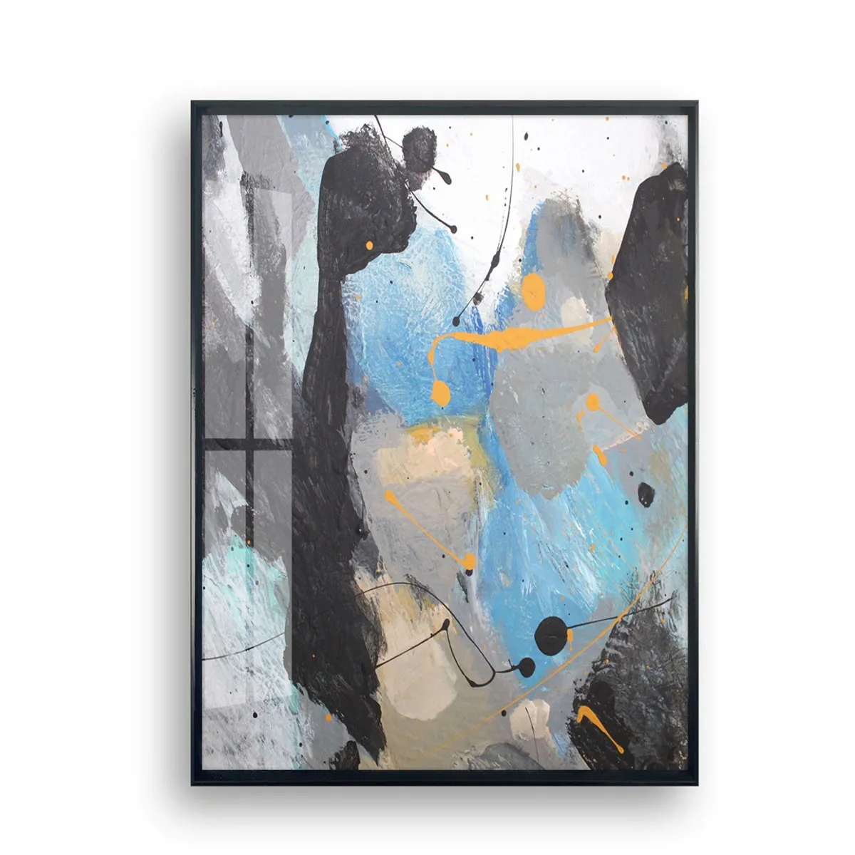 Quadro Watercolor Abstract 7 Tomasucci con cornice nera