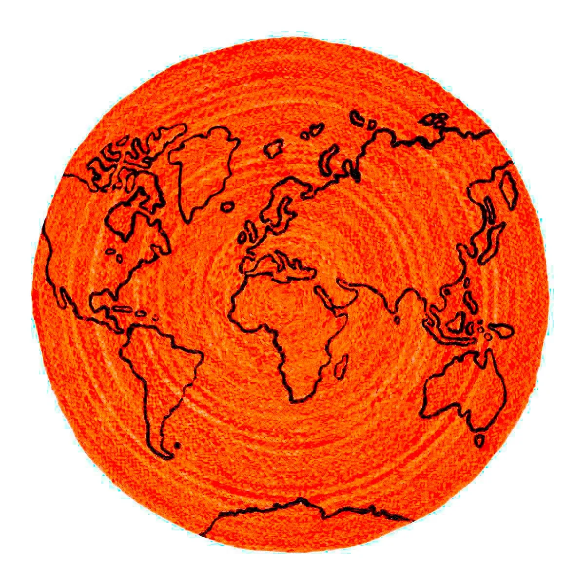 Tappeto rotondo Geo Tomasucci con mappa del mondo