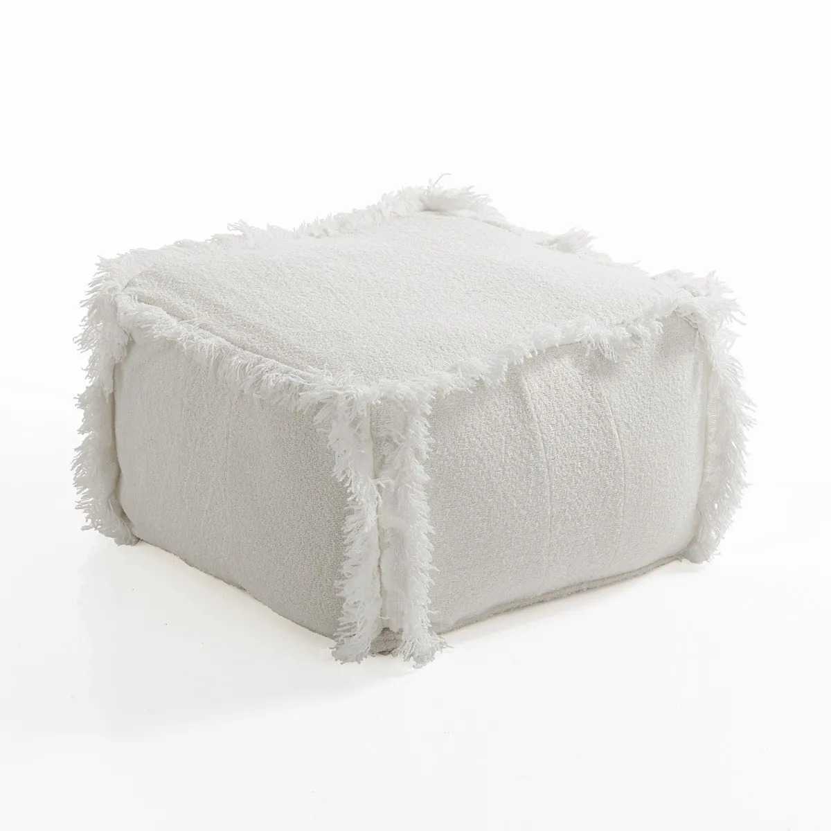 Pouf Koko Tomasucci bianco con frange
