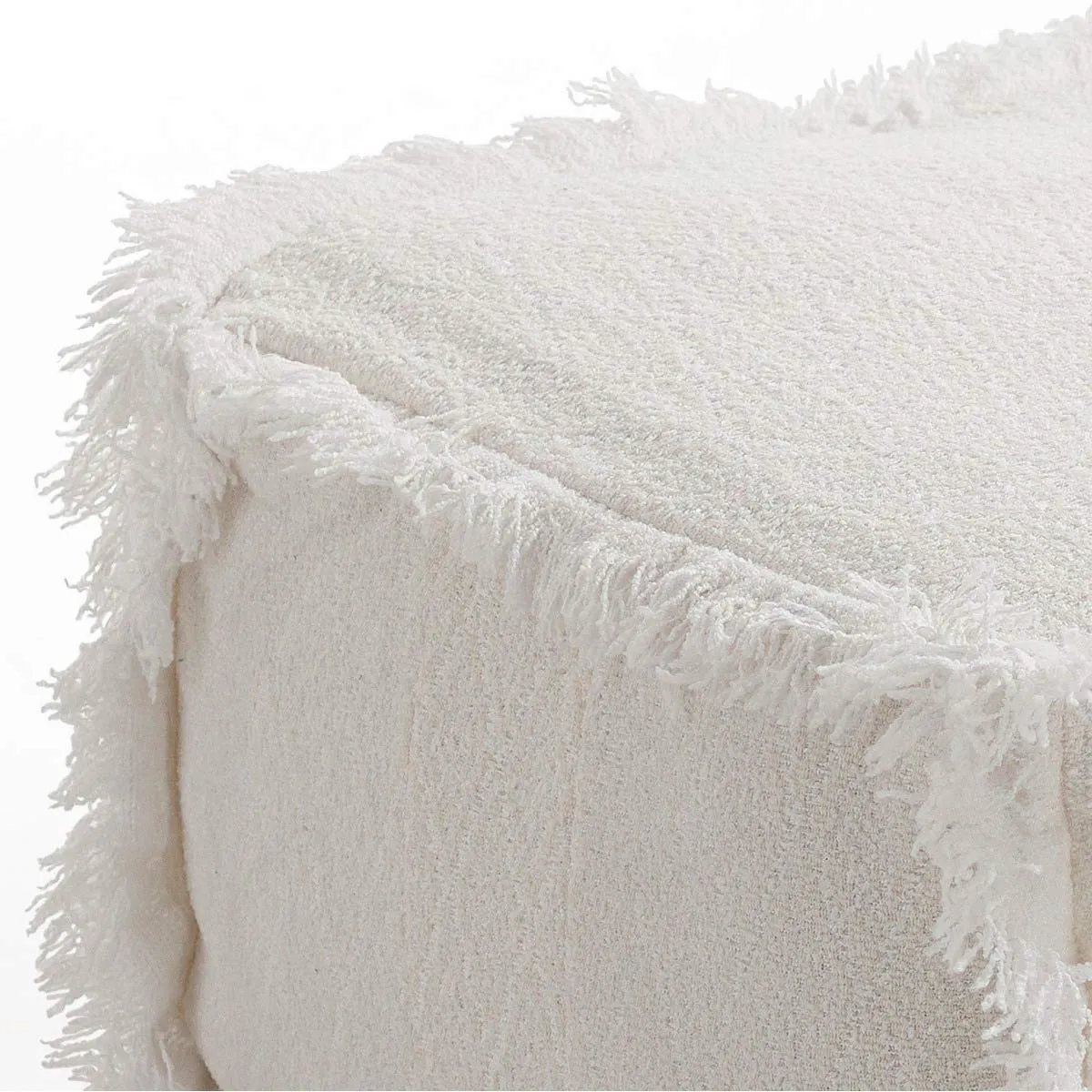 Dettaglio delle frange del pouf Koko