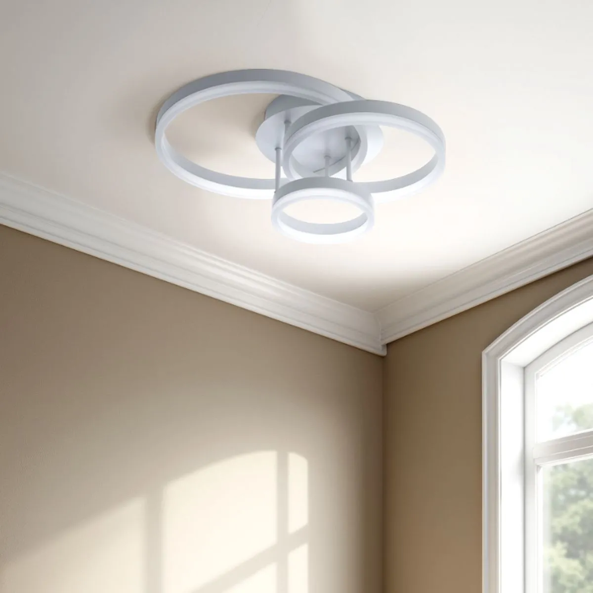 Plafoniera Rings Tomasucci bianca a soffitto