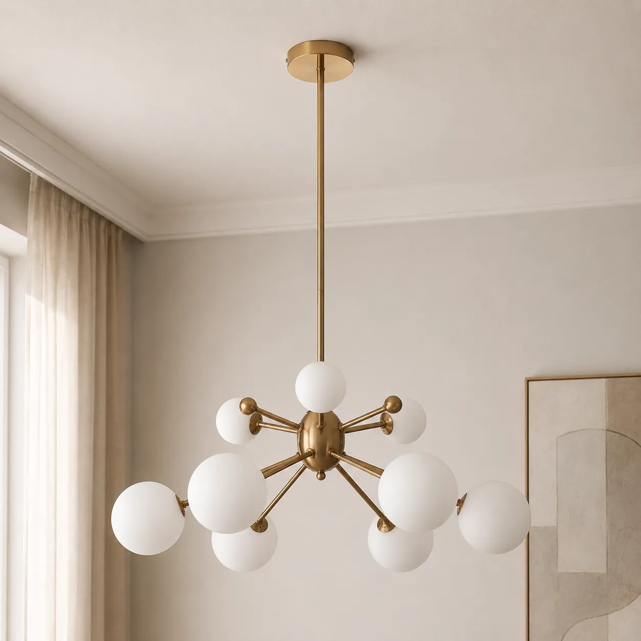Lampadario Lucky Tomasucci in un soggiorno