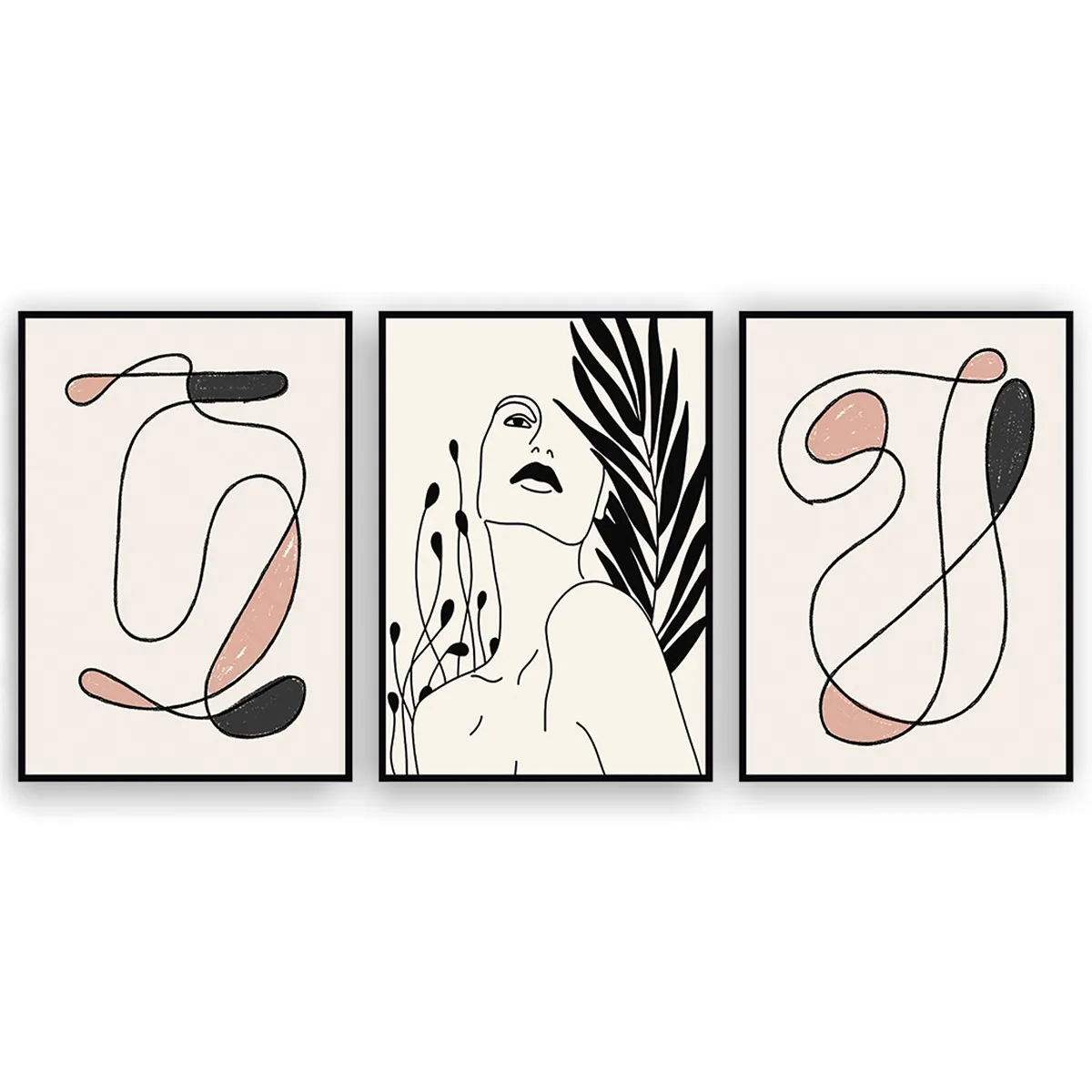 Composizione di tre quadri Woman Tomasucci