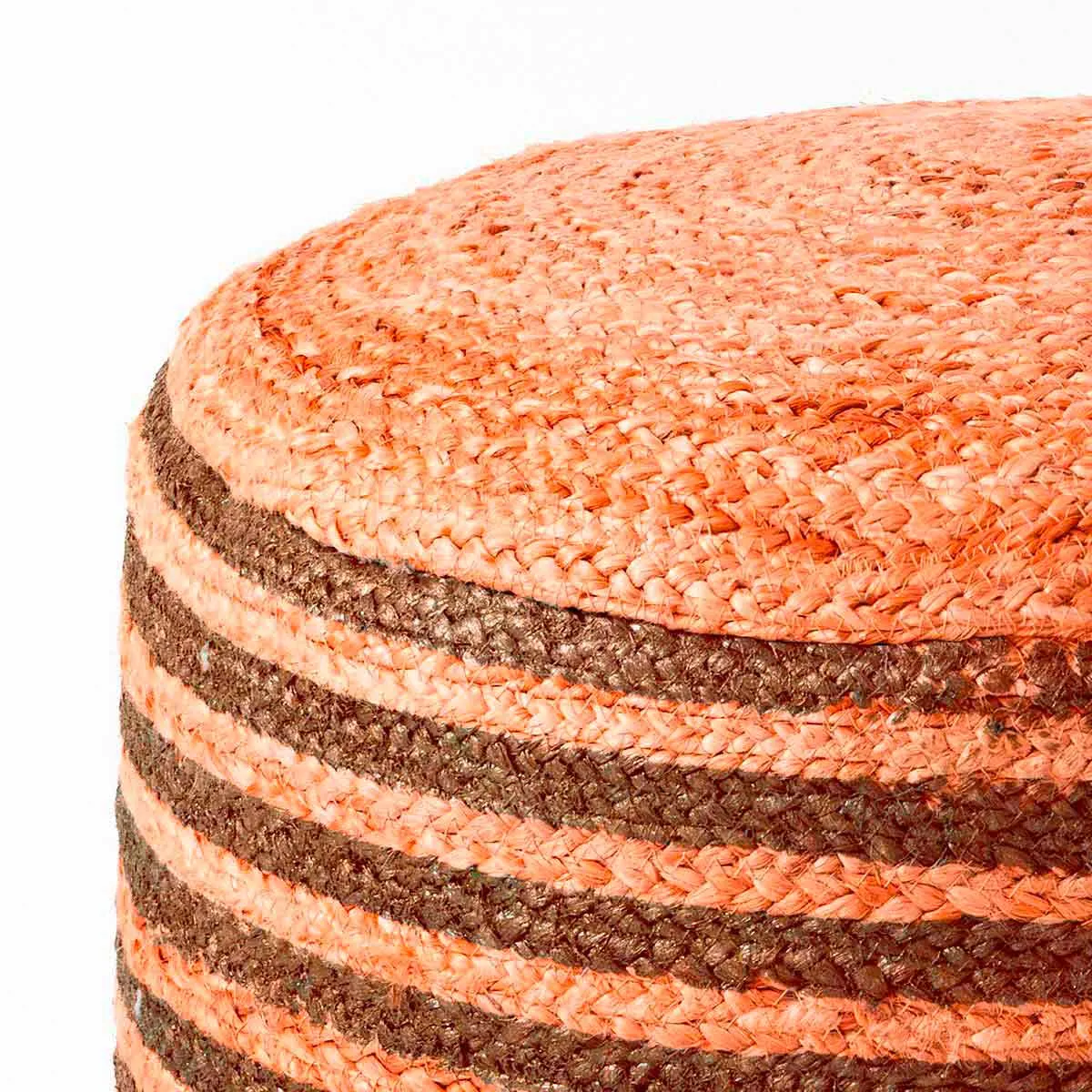 Dettaglio delle righe del pouf Kuala Tomasucci
