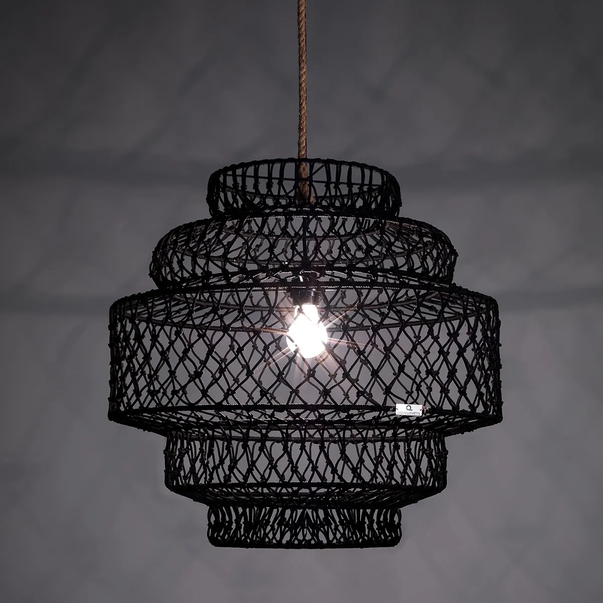 Lampadario Diamond Tomasucci nero acceso