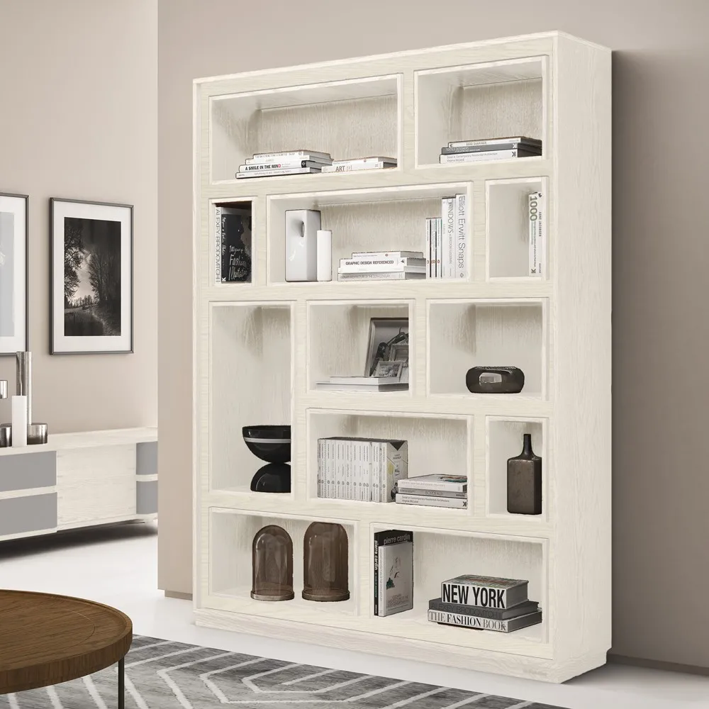 Libreria Veda Le Fablier in versione chiara, finitura avorio