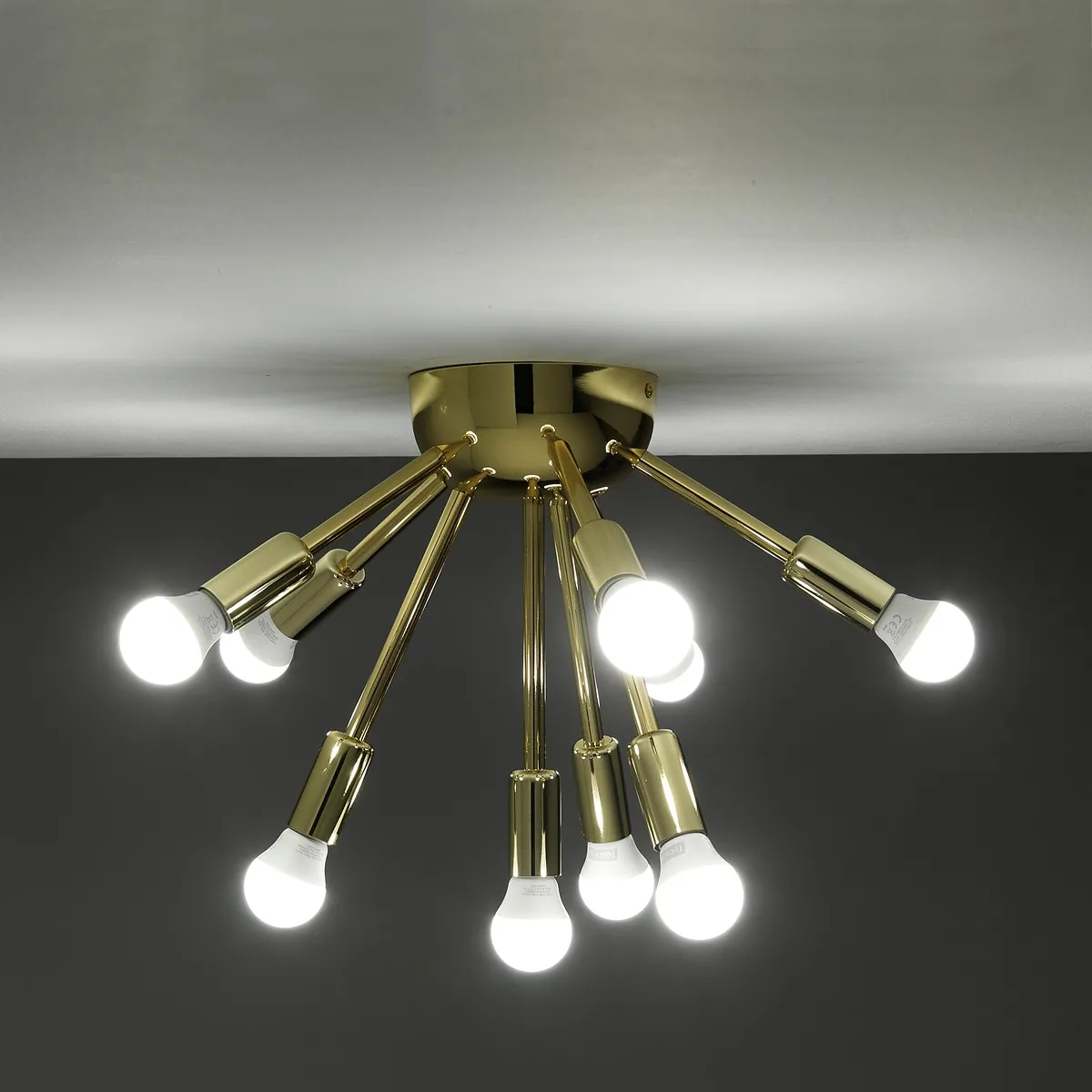 Plafoniera Astra Tomasucci oro accesa
