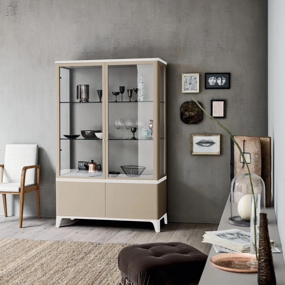 Argentiera Bali Le Fablier in rovere finitura bianco con base laccata chiara