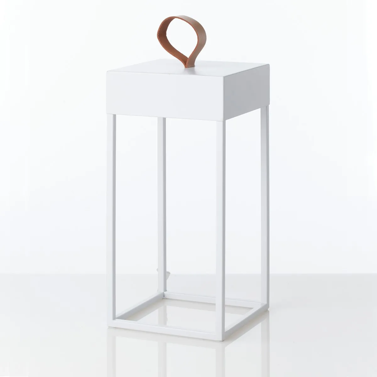 Lampada Pagoda Tomasucci scontornata in acciaio bianco