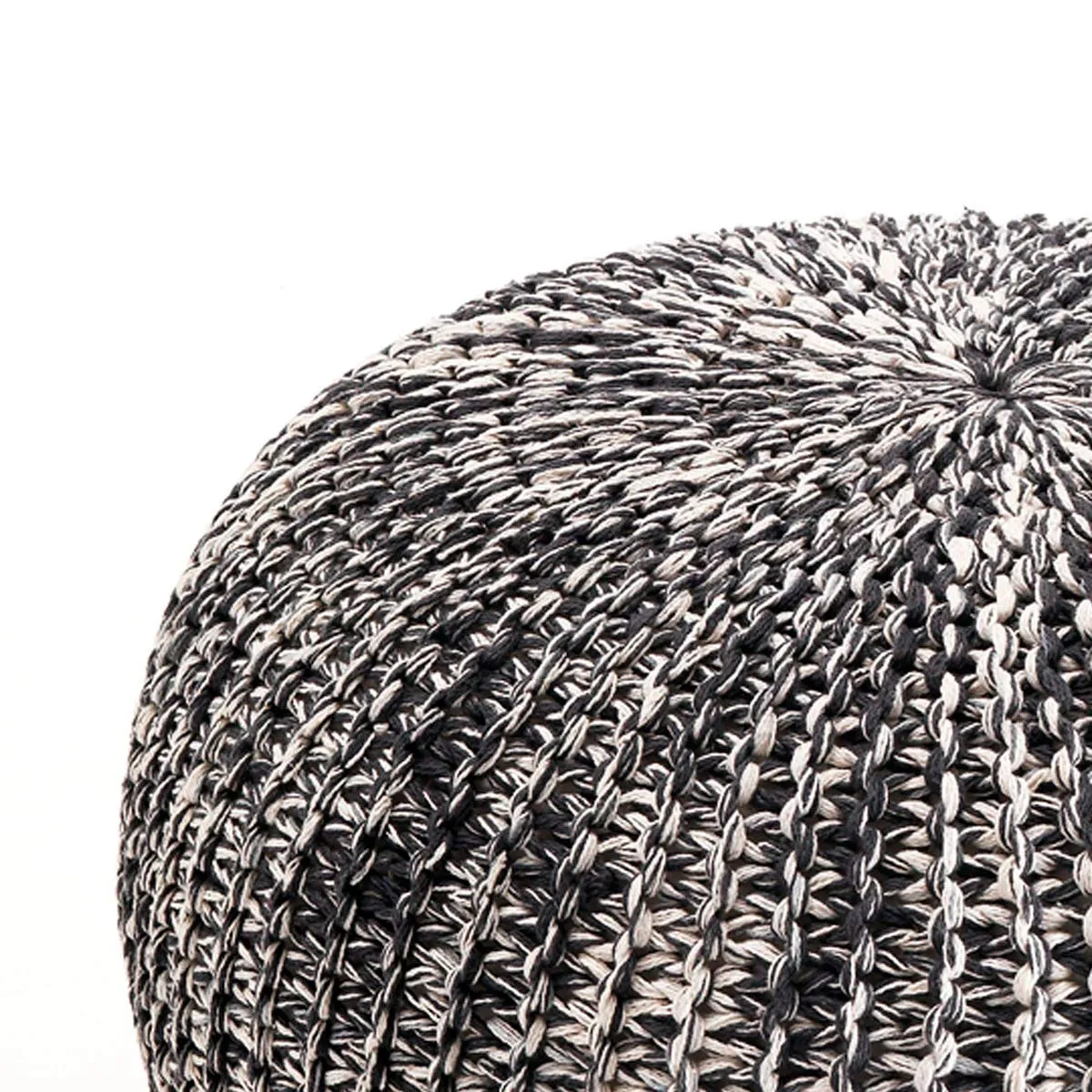 Dettaglio della maglia del pouf Blend Tomasucci