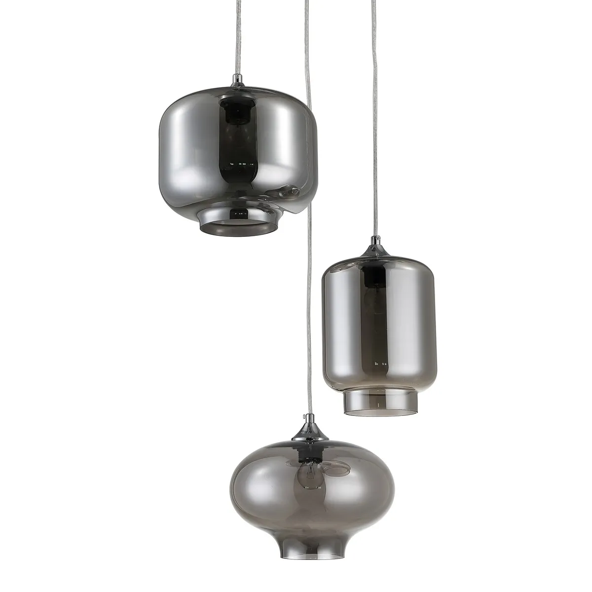 Paralumi in vetro fumé del lampadario Saky Tomasucci