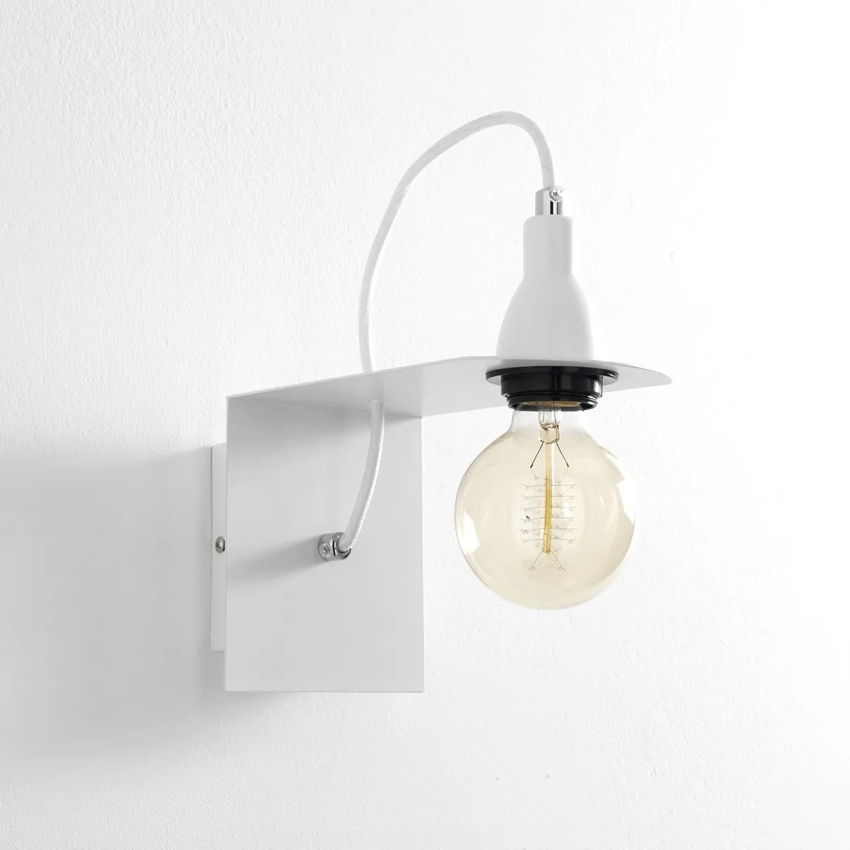 Applique Genius Tomasucci bianca con lampadina a filamento