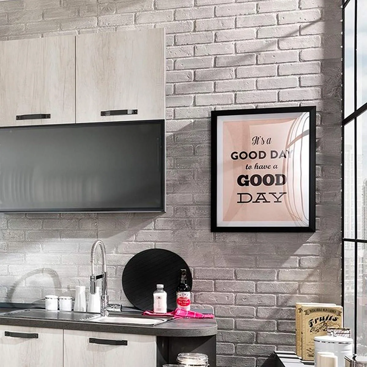 Quadro It's a good day Tomasucci in cucina