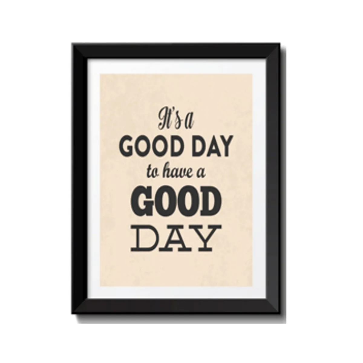 Quadro It's a good day Tomasucci con cornice laccata nera