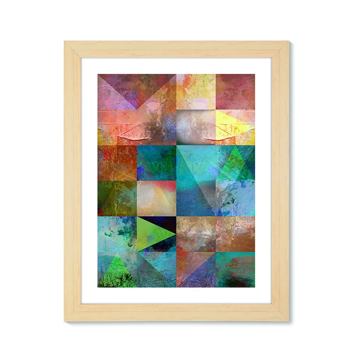 Quadro Geometrical Colours Tomasucci con cornice rovere