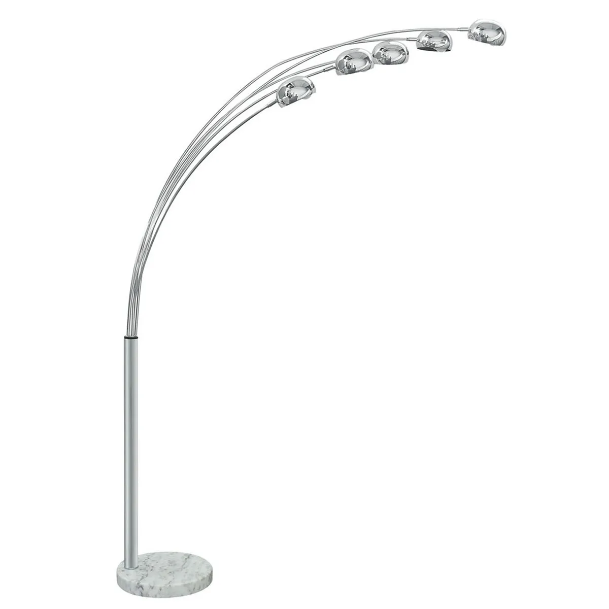 Lampada Fist Cromo Tomasucci vista di lato con i bracci ad arco