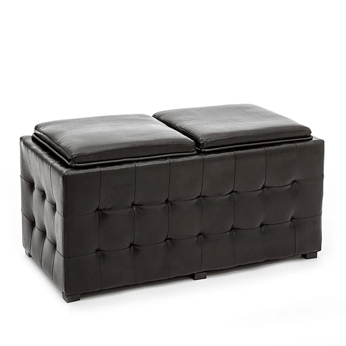 Pouf Dizzy Tomasucci con coperchio vassoio in legno girato
